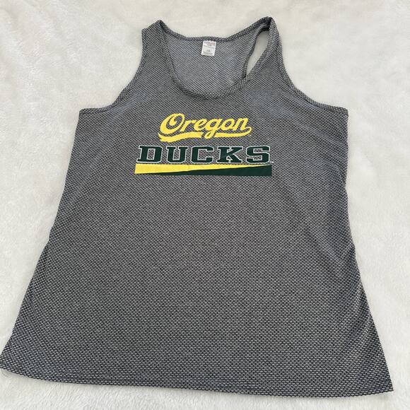 Oregon Ducks Sideline Apparel Fanwear Womens Size Large Gray Racerback Tank Top - Picture 1 of 7